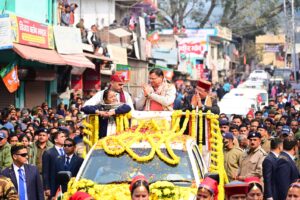 अगस्त्यमुनि में आयोजित भव्य रोड शो मुख्यमंत्री श्री पुष्कर सिंह धामी ने किया प्रतिभाग।