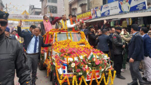 नारी शक्ति वंदन कार्यक्रम में पहुंचे सीएम धामी, रूद्रपुर में निकाला भव्य रोड शो।