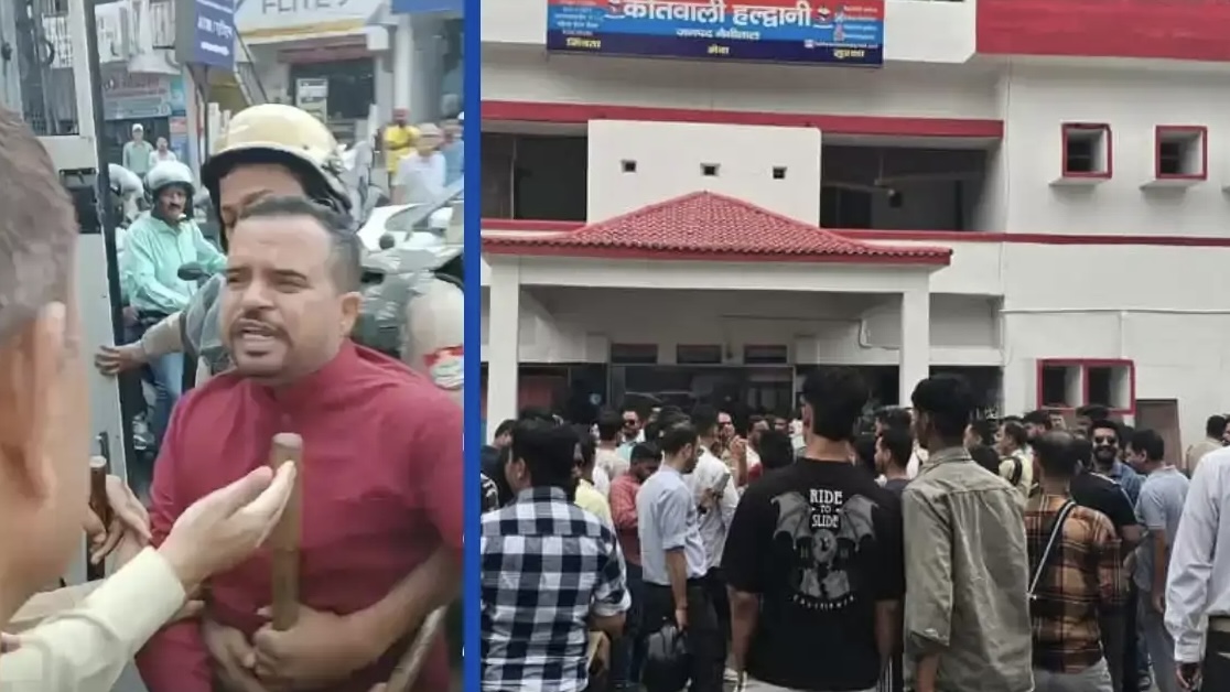 Haldwani: भाजपा नेता विपिन पाण्डे की गिरफ्तारी के बाद हिंदूवादी संगठनों का प्रदर्शन