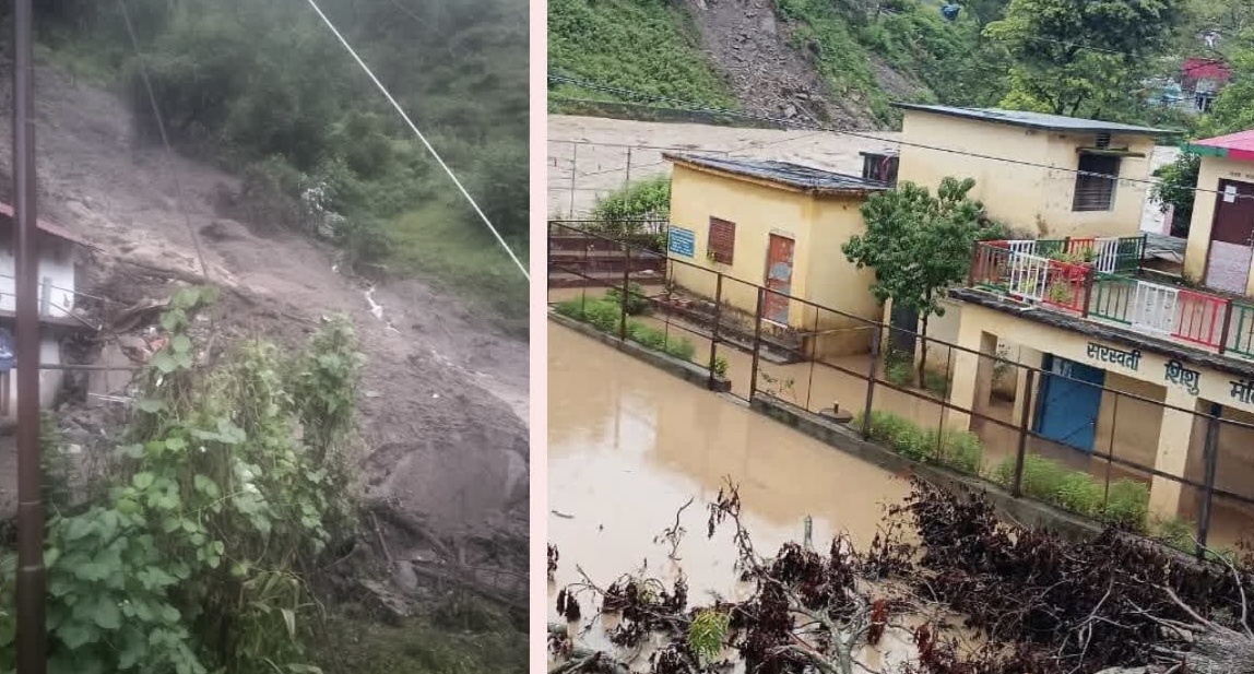 Chamoli: भारी बारिश से थराली में फिर भूस्खलन, मकान क्षतिग्रस्त और सड़कों पर मलबा, पिंडर नदी उफान पर
