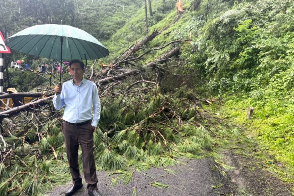 Nainital: हल्द्वानी नैनीताल मार्ग पर चीड़ का पेड़ गिरने से यातायात बाधित, आयुक्त दीपक रावत ने मौके से संभाला मोर्चा