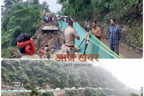 Dehradun: मसूरी देहरादून मार्ग पर फिर भूस्खलन, पानी वाले बैंड में सड़क क्षतिग्रस्त होने से यातायात ठप