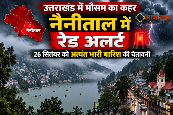 Uttarakhand: 26 सितंबर को नैनीताल समेत पांच जिलों में रेड अलर्ट, उत्तराखंड में भारी से अत्यंत भारी बारिश की चेतावन