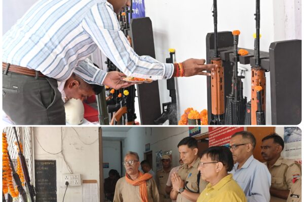 Nainital: नैनीताल पुलिस ने शस्त्रों और उपकरणों की पूजा कर मनाई विश्वकर्मा जयंती