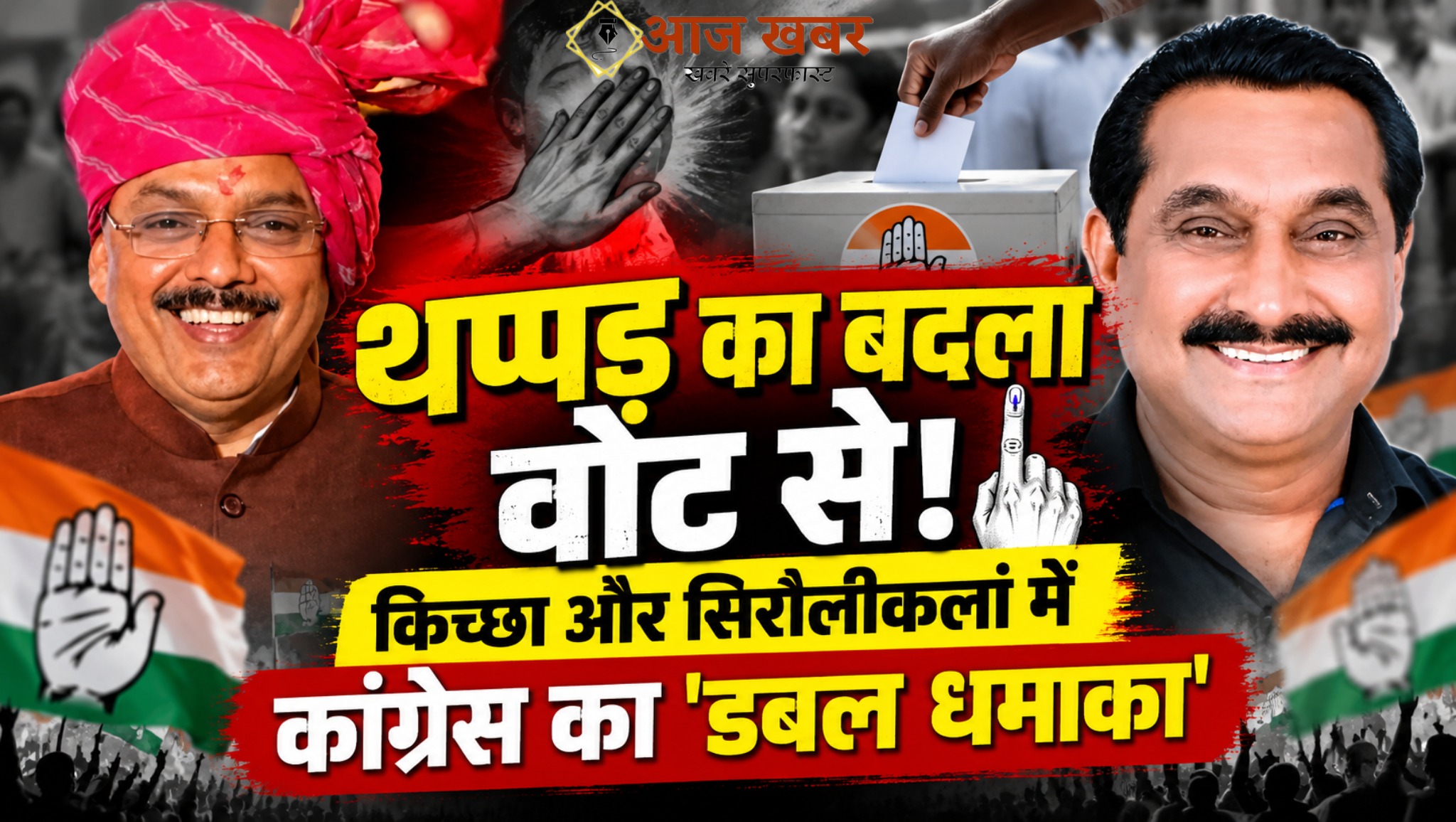 Kichha: सियासी 'थप्पड़ कांड' का मतपेटियों ने दिया करारा जवाब, किच्छा और सिरौलीकलां में कांग्रेस का 'क्लीन स्वीप'